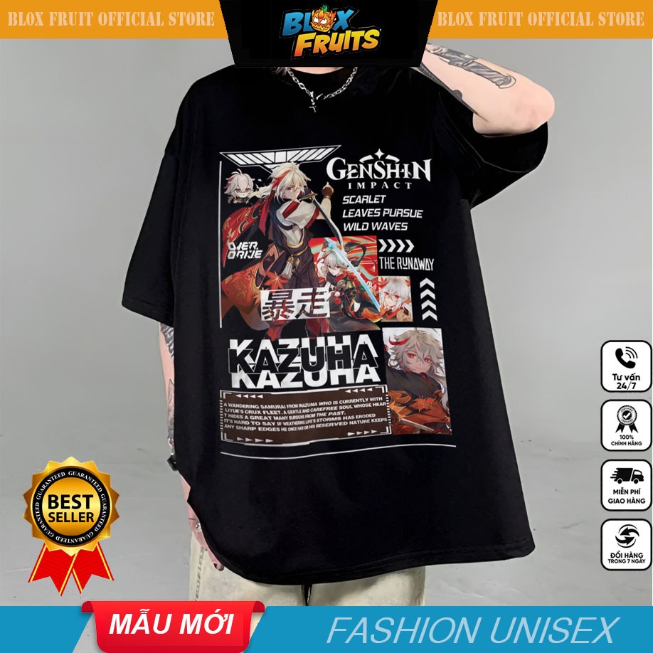 Áo phông Genshin Impact: Kazuha Anime cực chất giá rẻ