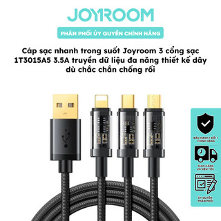 Dây sạc 3 đầu đa năng Joyroom 1T3015A5 3.5A cổng Micro, iP, TypeC dùng cho điện thoại iP, Samsung, Oppo, Xiaomi