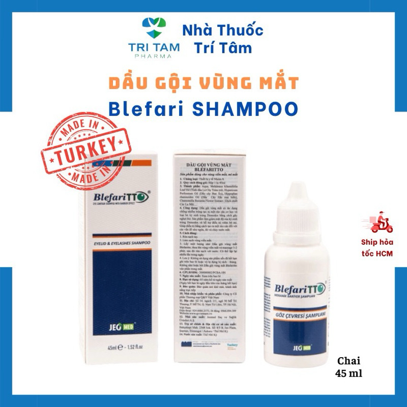 Blefari TTO® Shampoo 45ml dầu gội vùng mắt- made in tukey