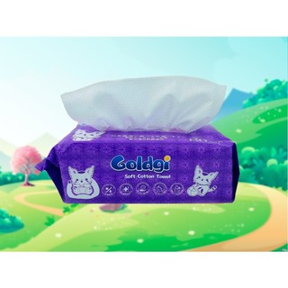 Khăn Vải Khô Đa Năng Goldgi Túi 80 Tờ Không Mùi, Không Hóa Chất, Rất An Toàn Khi Sử Dụng