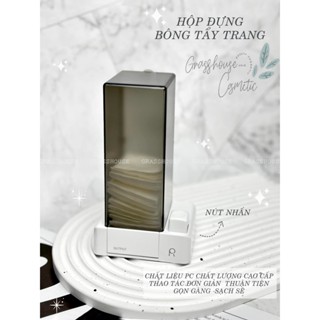 HỘP ĐỰNG BÔNG TẨY TRANG COTTON TREO TƯỜNG HOẶC ĐỂ TRÊN BÀN, BẤM NÚT TIỆN DỤNG CHỐNG BỤI