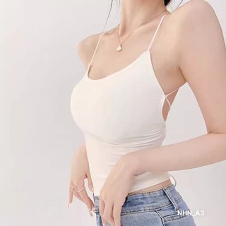 Áo gân lụa yếm hở lưng đan dây cực sexy