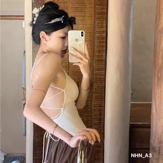 Áo gân lụa yếm hở lưng đan dây cực sexy