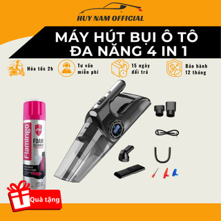  Máy hút Bụi Cầm Tay Đa Năng HUY NAM OFFICIAL,Máy Hút Bụi Đa Năng 4 Trong 1 Hút Bụi Kết Hợp Bơm Lốp Đo Áp Suất Chiếu Sá 