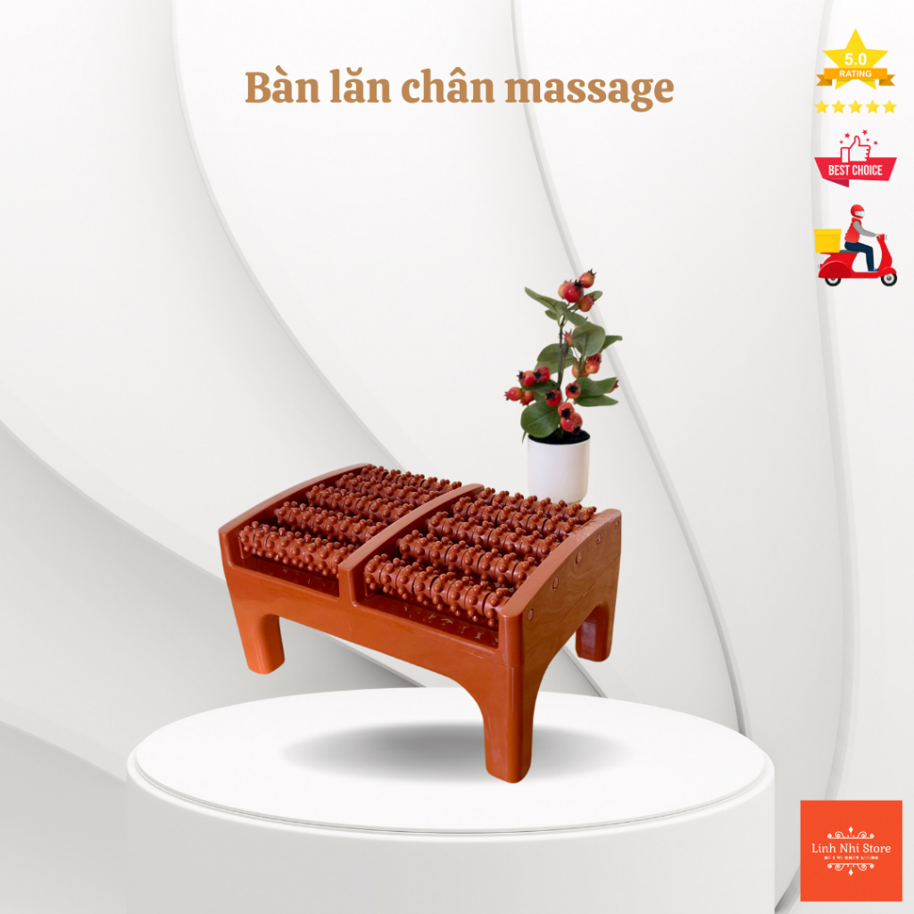 Bàn Lăn Chân Bằng Nhựa, Ghế Lăn Nhựa 5 Hàng Nhỏ Gọn, Tiện Lợi