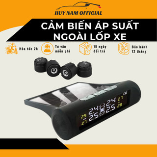  Cảm Biến Áp Suất Lốp Ô Tô TPMS HUYNAM AUTO Gắn Van NGoài Màn Hình LCD Pin Năng Lượng Mặt Trời Bảo Hành 12 Tháng 12 Tháng 