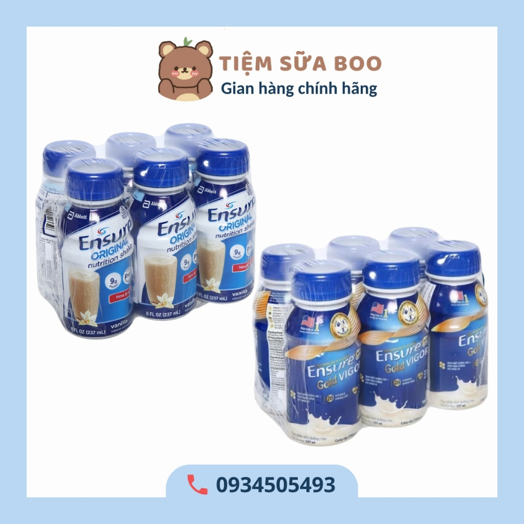 [CHÍNH HÃNG] Thùng 24 chai Sữa nước Ensure ORIGINAL và Ensure VIGOR 237ml/chai