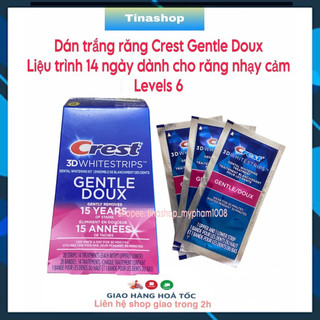 [Mã COSBAUH3 giảm 8% đơn 300K] Hộp 14 gói dán trắng răng Crest Gentle Doux dùng cho răng nhạy cảm
