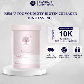 Kem ủ tóc Voudioty Biotin Collagen Pink Essence Giúp tóc óng mượt & chắc khỏe 500ml