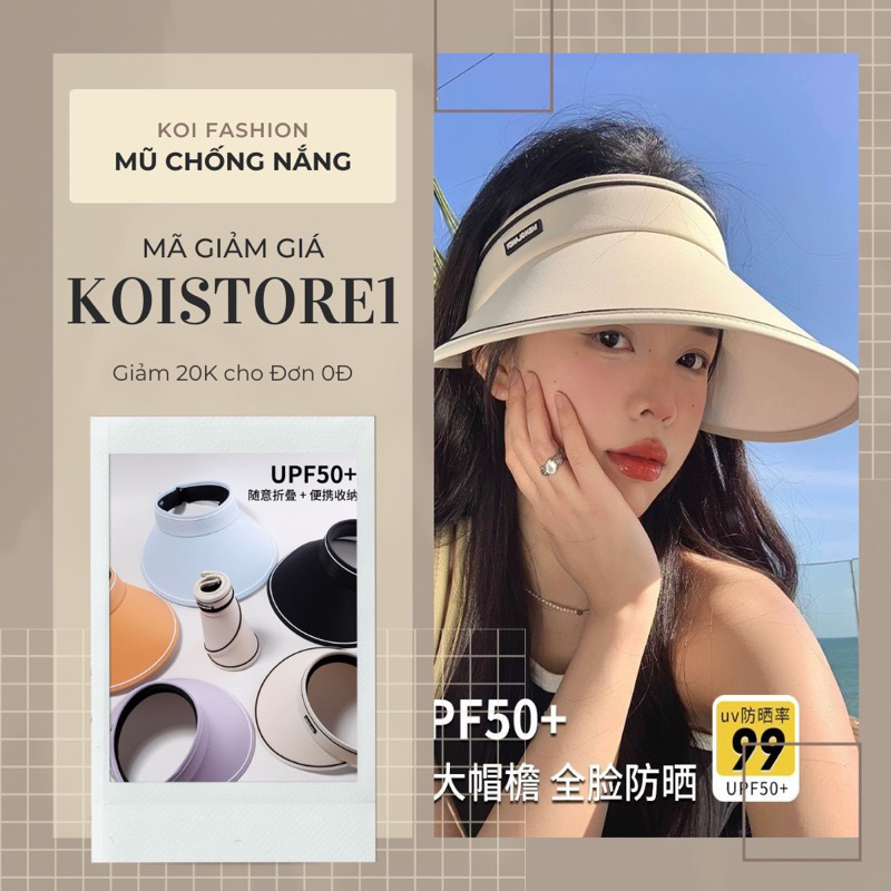 Mũ Chống Nắng Nửa Đầu Trơn Nhiều Màu,Mũ Nón Hở Nóc Chống Tia UV