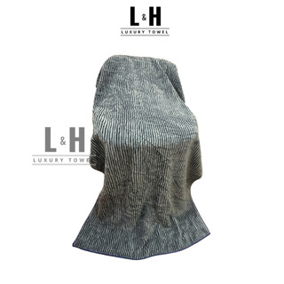 Khăn tắm lông cừu kẻ tăm nổi, kt 70x140cm