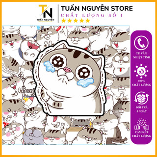Set 15/30/50 sticker miếng hình dán mèo ami bụng bự cute dễ thương dán xe mũ bảo hiểm dán laptop, điện thoại TN Store