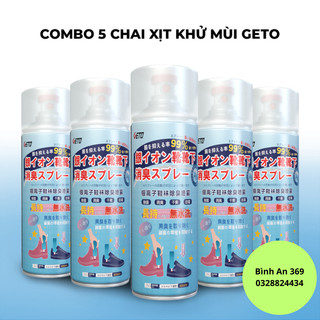 COMBO 5 Chai Xịt Khử Mùi Giày Dép NaNo Bạc,(Tặng 01 Túi Đựng Giày) Xịt Khử Mùi Hôi Chân Nano 260ml-BA699