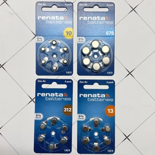 Vỉ 6 Viên Pin Máy Trợ Thính Renata 13 (PR48) / 675 (PR44) / 312 (PR41) / 10 (PR70) Chính Hãng Thụy Sĩ