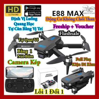 Flycam E88 Max Mini, Camera Kép Quay Phim Và Chụp Ảnh Trên Cao Hình Ảnh Sắc Nét Bằng Cách Kết Nối Wifi Với Điện Thoại