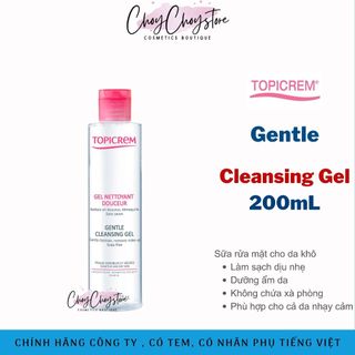 Sữa rửa mặt topicrem gentle cleansing gel 200ml cho da khô, da nhạy cảm
