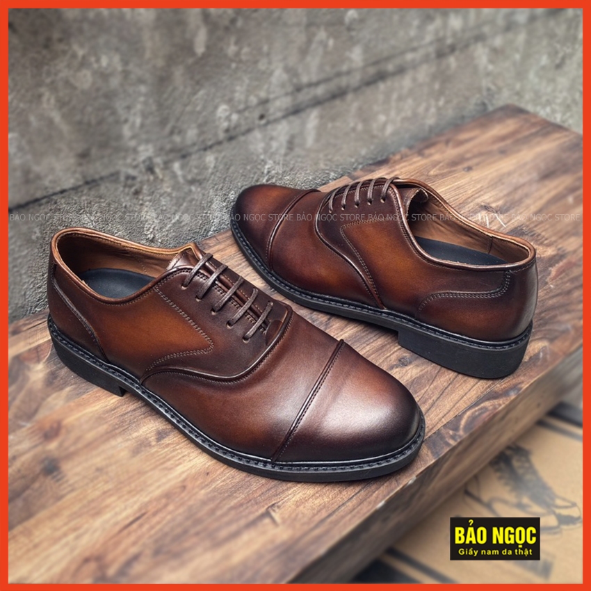 [GIÀY OXFORD] THE NEW OXFORD ver3 Nâu Tỉa Patina | Giày tây công sở, giày cưới , giày sự kiện