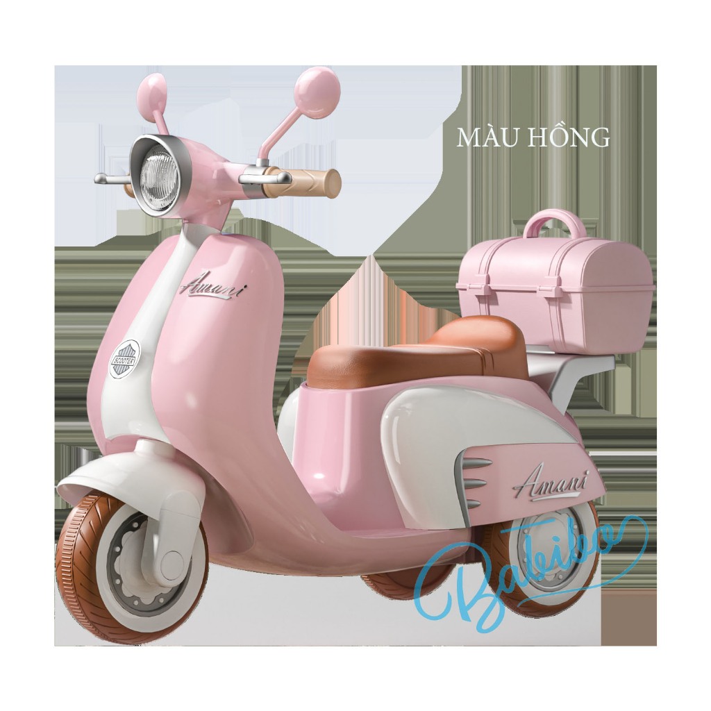 Xe điện cho bé, Xe máy điện vespa có kết nối Blutooth Babibo kids