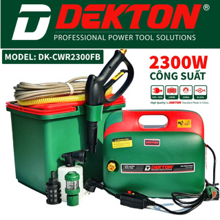 Máy xịt rửa xe dekton 2300w 150bar dk-cwr2300fb nhỏ gọn có xô nước nhựa tiện dụng chống giật mới