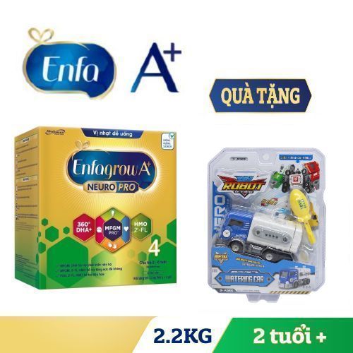 Sữa bột Enfagrow 4 cho trẻ trên 2 tuổi 2.2kg (4 túi thiếc 550g) -Tặng xe đồ chơi cho bé