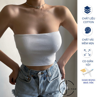  Áo ống áo quây ngực có mút áo tube croptop ôm body sexy JU.TOP vải borip 100% cotton cao cấp mền mịn J012 