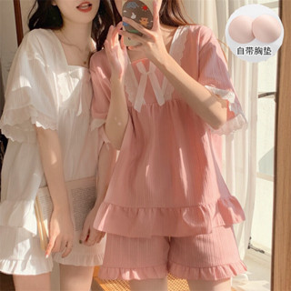 Bộ Pijama Gân Ren Tiểu Thư Cộc Siêu Hot Hàng Thiết Kế đủ size