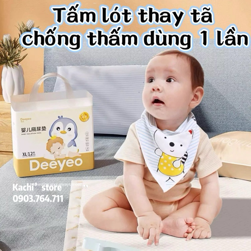 Tấm lót chống thấm Deeyeo dùng 1 lần thay tã bỉm cho bé & mẹ sau sinh