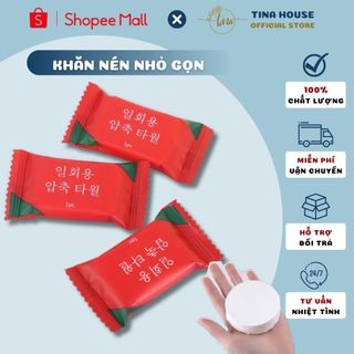Combo 10 khăn giấy nén dạng viên kẹo nhỏ gọn đa năng dễ sử dụng -khăn giấy, giấy nén tiện lợi giá rẻ, khăn giấy khô mini