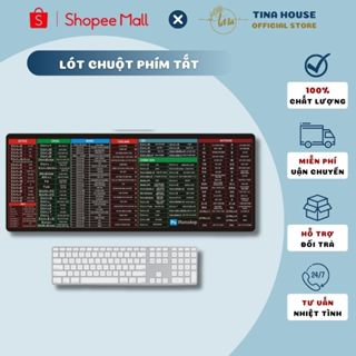 Miếng Lót Chuột Phím Tắt 70x30cm Cỡ Lớn May Bo Viền Chống Trơn Trượt - Pad Chuột Phím Tắt Văn Phòng In Sắc Nét Tiện Lợi