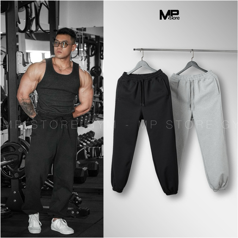 Quần dài jogger form rộng thể thao MP STORE chất vải da cá