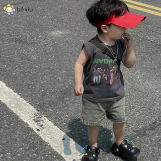  SET bộ KÈM MŨ ĐỎ SSENDAM gồm quần JEAN áo thun tank top và mũ đỏ nửa đầu cho bé trai từ 8-28Kg
