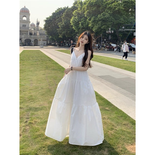 Váy hai dây dáng dài khoét lưng tà xoè to cực xinh