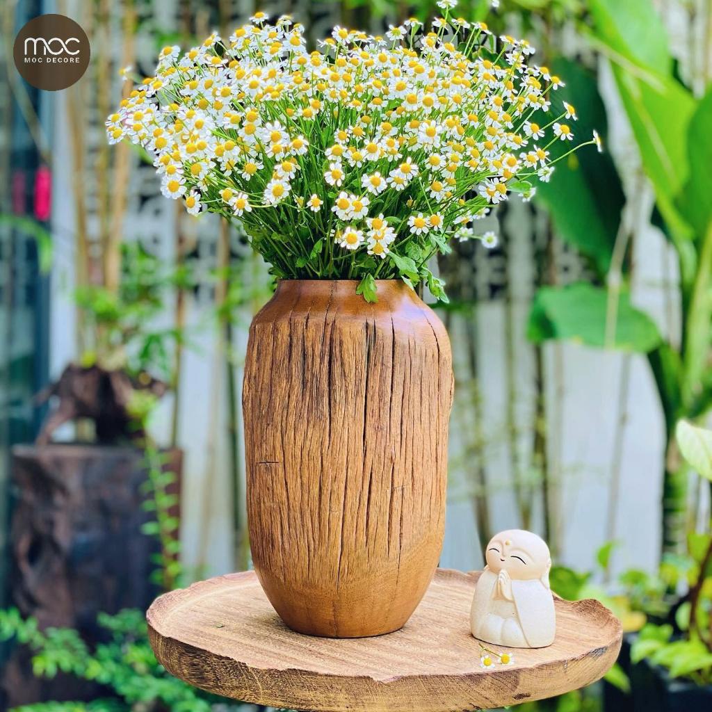 Lọ Hoa gỗ Lũa Decore, Phụ Kiện Trang trí Nhà Cửa, Bình Hoa Gỗ Tự Nhiên,Bình cắm hoa decore Home stay