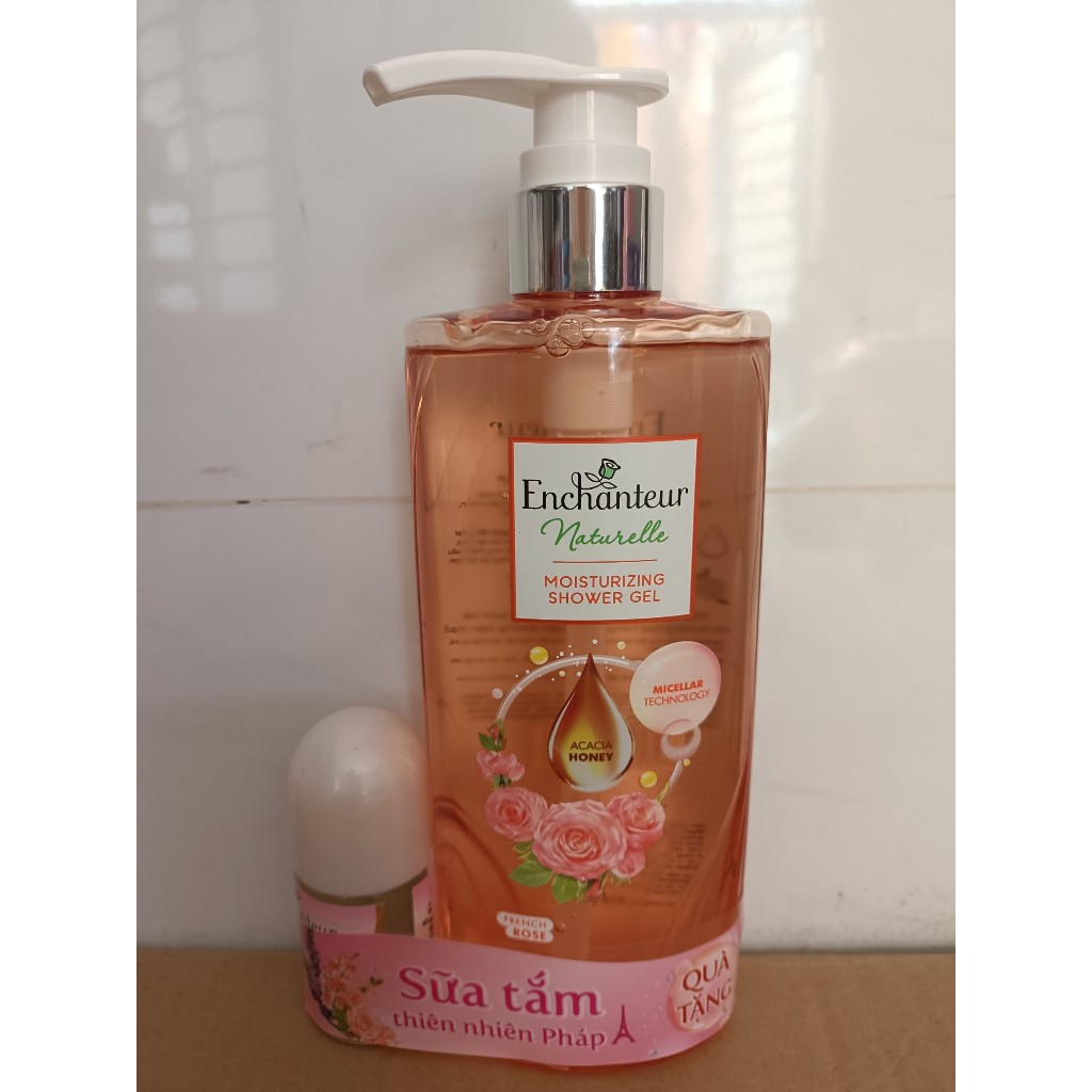 (Tặng lăn 25ml) Sữa tắm dưỡng da Enchanteur Naturelle hương hoa hồng P