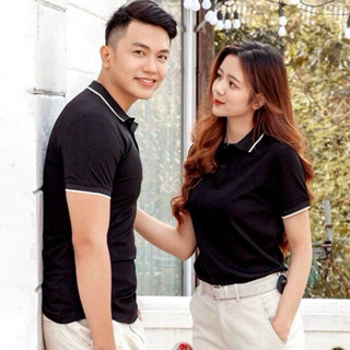 Áo POLO Nam Nữ TRƠN Viền cổ,chất liệu thun Cá sấu 4 chiều co giãn