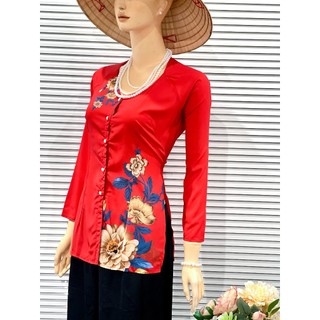 ÁO BÀ BA VẢI LỤA TÂY THI HOA