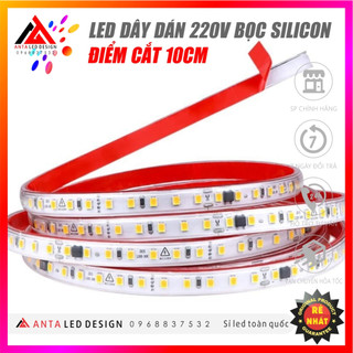 Dây đèn led dán 220v chống nước 120led/ mét siêu sáng dùng trang trí, deocor bán theo mét liền