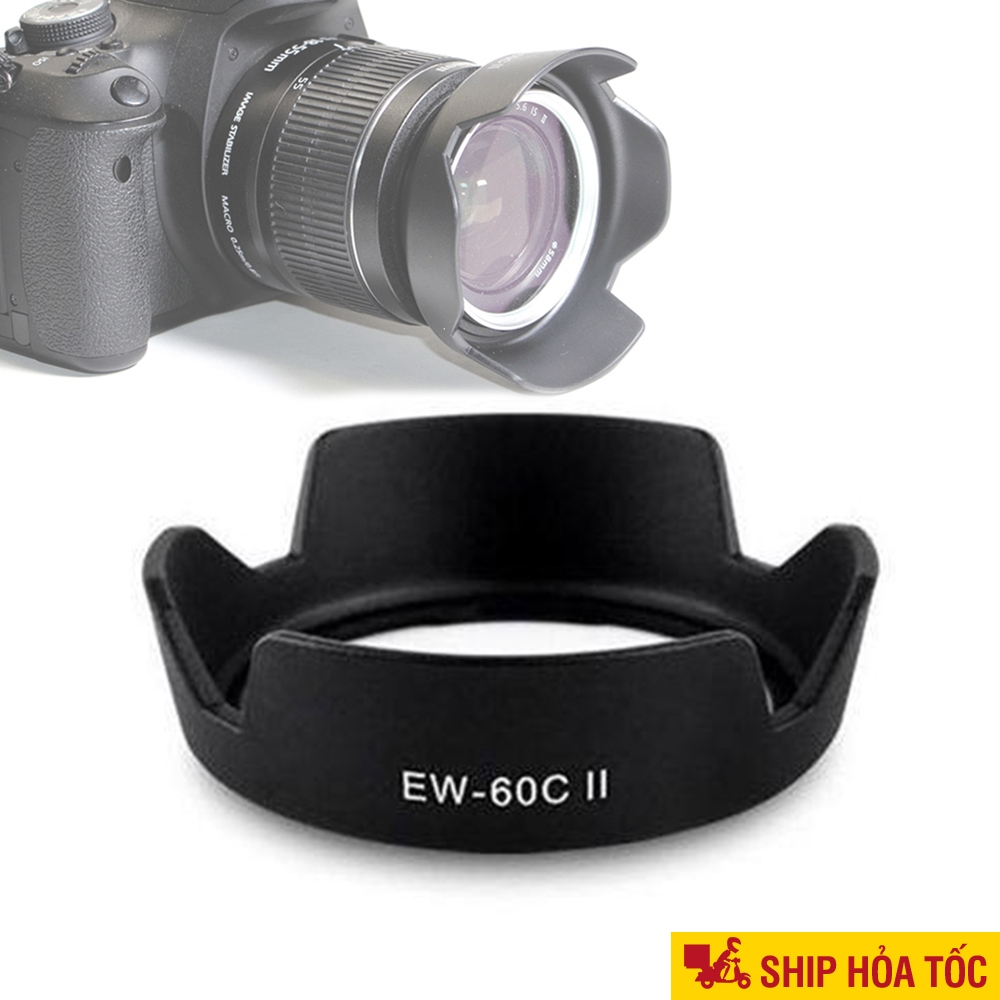 Lens hood Canon EW-60C II cho Ống kính Canon EF 18-55mm, 28-80mm, 28-90mm Loa che nắng EW 60C II