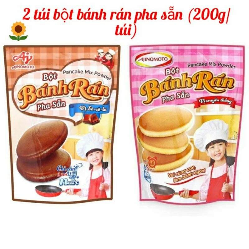 Combo 2 túi bột bánh rán pha sẵn vị sôcola/truyền thống (200g/túi)