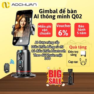 Gimbal Q02 Tay Cầm Chống Rung Điện Tử Nhận diện khuôn mặt AI 360° Gimbal Điện Thoại Chống Rung
