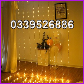 Đèn led thả rèm mưa rơi/ thác nước 3x2m, 3x3m - đèn nháy điểm thả mành, trang trí, decor, lễ tết, noel, sinh nhật