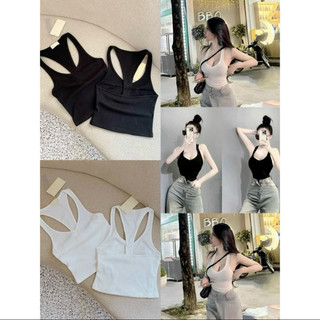 Áo ba lỗ nữ hở lưng cá tính basic - ảnh thật