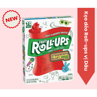 Kẹo dẻo Fruit Roll-Ups Strawberry Sensation - Kẹo dẻo cuộn kem 141g