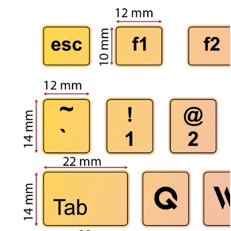 Decal bàn phím PC dùng trang trí bàn phím bị mờ chữ, hoạ tiết phi hành gia, mèo cute