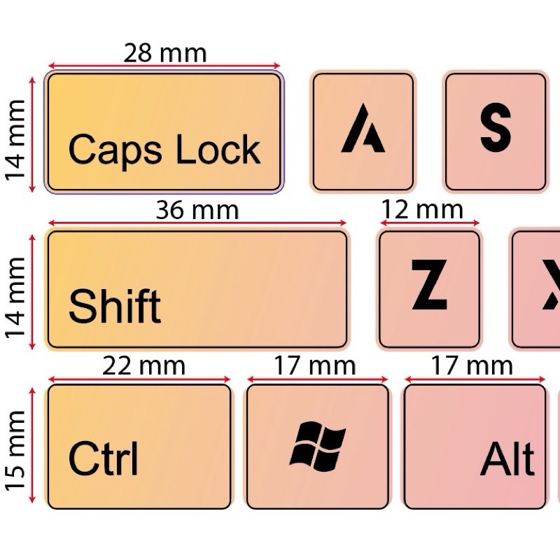 Decal bàn phím PC dùng trang trí bàn phím bị mờ chữ, hoạ tiết phi hành gia, mèo cute