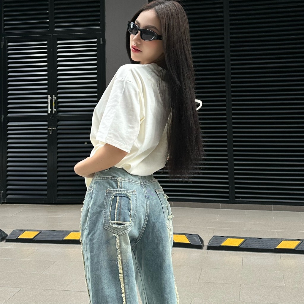 Quần jean nữ ống rộng suông túi kiểu TiQi Jeans B2-316