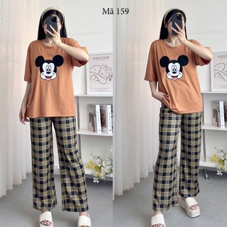 Đồ Bộ Nữ Mặc Nhà Anquachi Đẹp Thun Gân Co Giãn Ở Nhà Dễ Thương Quần Lửng Form Rộng Cute S159