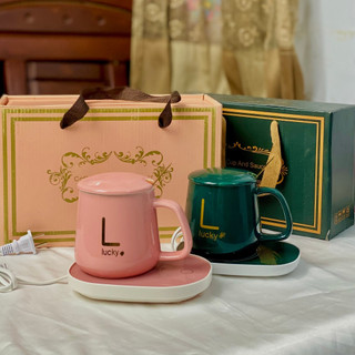 Cốc hâm nóng đồ uống kèm đế điện, cốc giữ ấm cafe, bộ ly sứ kèm đế điện có hộp đựng