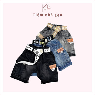 Quần ngố jean - quần bò lửng bé trai túi hộp Tiệm Nhà Gạo Bae 10-24kg lên form siêu đẹp J1