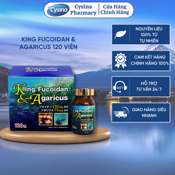 Combo 2 hộp KING FUCOIDAN Viên uống Fucoidan Vua, hỗ trợ điều trị ung thư, ung bướu hàng chính hãng nhập khẩu Nhật Bản